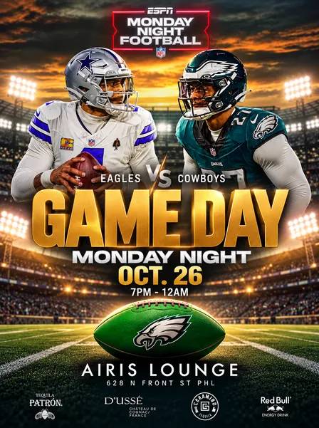 10/26* EAGLES VS cowboys WATCH PARTY @ AIRIS LOUNGE