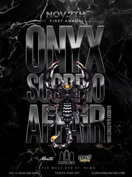 The Annual Onyx Scorpio Affair ft. Club Sounds, Top 40 and more