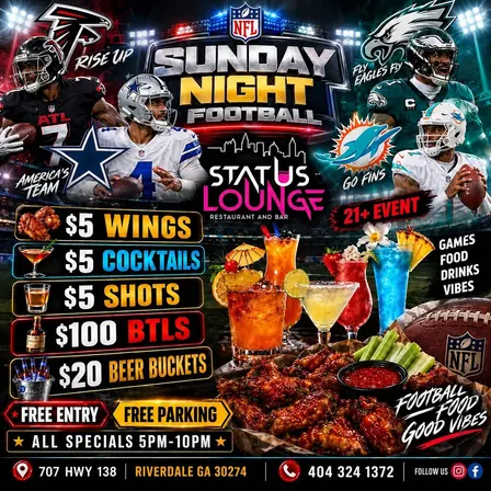" SNF "SUNDAYS LATE NIGHT HAPPY HOUR