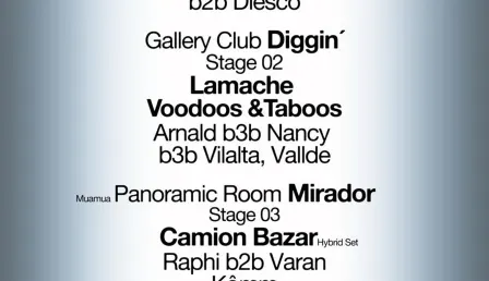 Alta Fidelidad 3D x Diggin' x Mirador x 24seven - 3 stages experience - 17:30-03:00