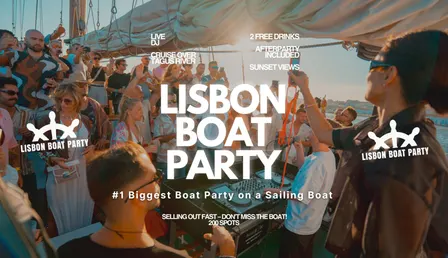 Lisbon’s #1 Sunset Boat Party with Live DJ and Night Club Entry