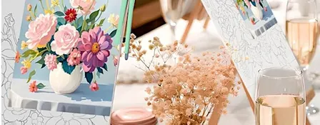 DIY Canvas Flowers Paint & Sip