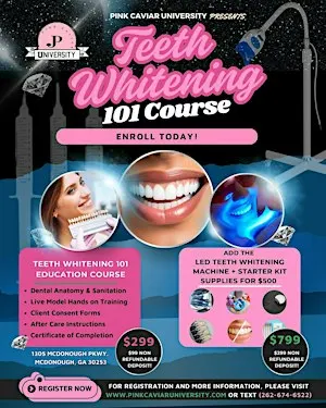 Teeth Whitening 101 Training Course — $299 (Machine Optional)
