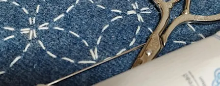 Japanese sashiko stitching workshop using templates and creating patterns