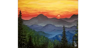 Sunset in the Blue Ridge Mountains - Paint and Sip in San Antonio | Classpop!™