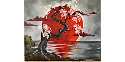 Japanese Crimson Moon - Paint and Sip in Norfolk | Classpop!™