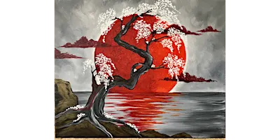 Japanese Crimson Moon - Paint and Sip in Norfolk | Classpop!™