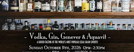 The Roosevelt Room's Master Class Series - Vodka, Gin, Genever & Aquavit