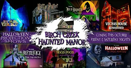 Halloween - Birch Creek  Haunted Manor Projection Show