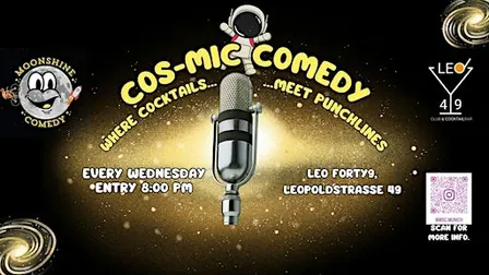 Cosmic Comedy: Where cocktails meet punchlines.