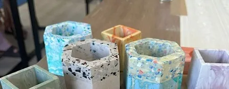 The Jesmonite Chunky Pots Workshop in Collingham nr Wetherby
