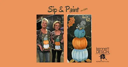 Sip and Paint - Pumpkin Stack on Slate