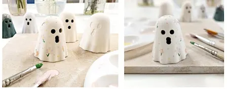 Halloween Pottery Painting Ghosts