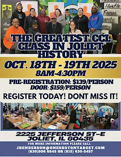 One Shot on Target Presents fall CCL class. The best in Joliet!