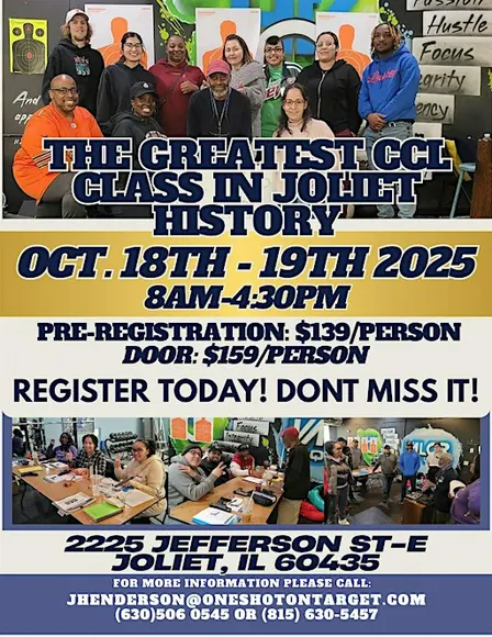 One Shot on Target Presents fall CCL class. The best in Joliet!