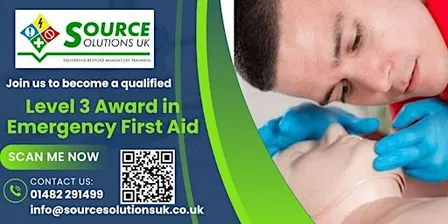 Level 3 Emergency First Aid at Work - 1 Day Course - £108