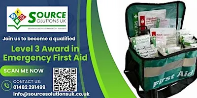Level 3 Emergency First Aid at Work - 1 Day Course - £108