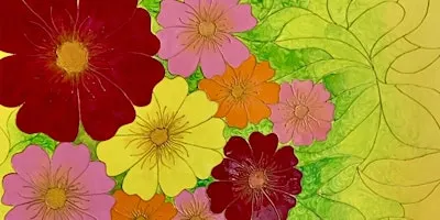 Faux Satin Florals