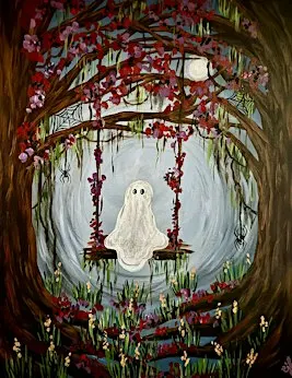 Spooky Swing Canvas or Wood Sign Painting at Iron Mule Brewery