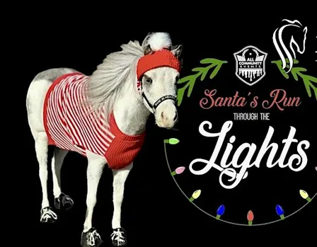 Volunteer with Mane in Heaven at Santa’s Run through the Lights