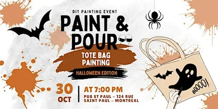 Paint and Pour | Tote Bag Painting Event in Mtl (Halloween Edition)