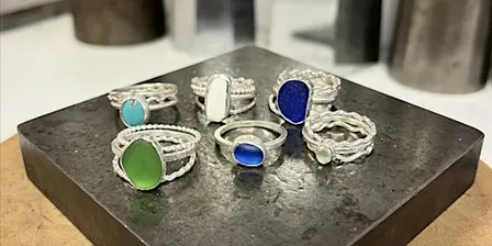 Beginners Cabochon Stone Set Silver Ring