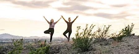 Sunset and Yoga Hike Among the Saguaros