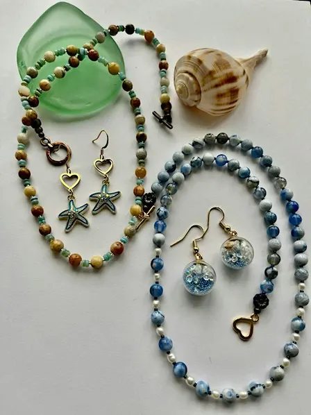 Beachy Gemstone Jewelry Making Class - Necklace and Earring Set