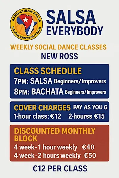 New Ross Salsa Bachata Kizomba Classes – On Friday with Thomas Tcheuffa