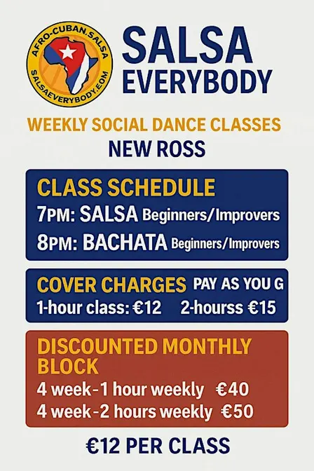 New Ross Salsa Bachata Kizomba Classes – On Friday with Thomas Tcheuffa
