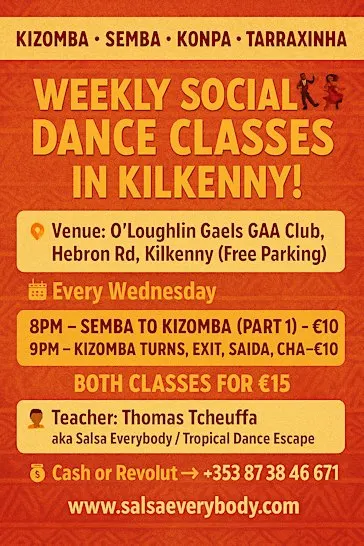 Kilkenny Kizomba & Semba Weekly Classes – All Levels