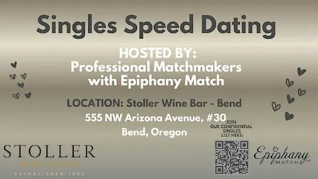 9/28/26 Speed Dating at Stoller Wine Bar in Bend (ages 50ish and up)