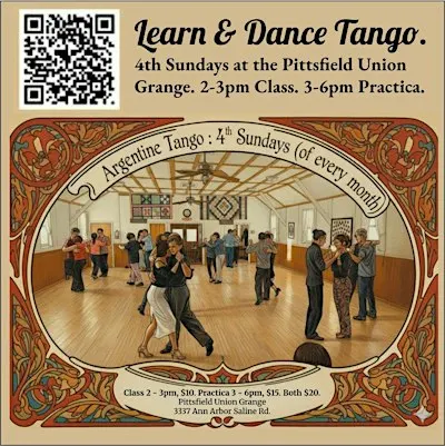 Argentine Tango @the Grange 3337 Ann Arbor Saline Rd.  Ann Arbor, Mi