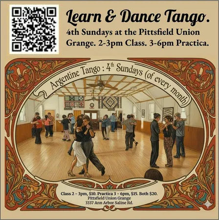 Argentine Tango @the Grange 3337 Ann Arbor Saline Rd.  Ann Arbor, Mi