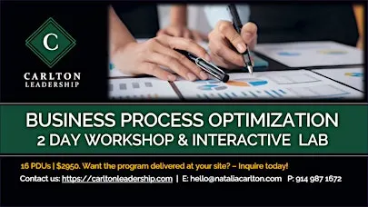 Business Process Optimization Workshop  |  October 22 - 23, 2026