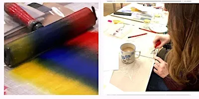 Creative Geli Plate & Lino printing Painting & Cards