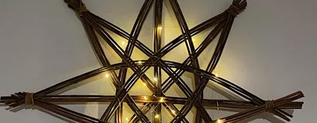 Willow Weaving Christmas Stars at Oak Tree Alpacas