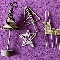 Willow Weaving Christmas decorations at Oak Tree Alpacas