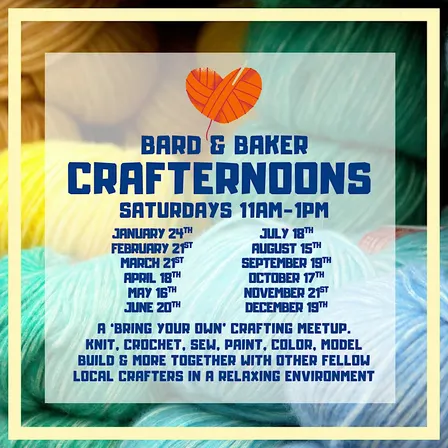 Crafternoons in The Cottage at Bard & Baker: A Bring Your Own Crafting Meet