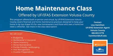 October 19, 2026, Home Maintenance Class