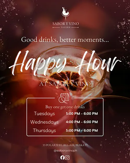 Happy Hours at Sabor Y Vino Makati  Biggest Tavern in Makati