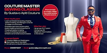 COUTURE MASTER SEWING CLASSES: (ADVANCED: Standard & intensive)