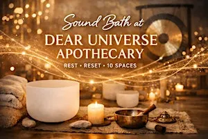 Sound Bath at Dear Universe Apothecary: Rest + Reset (10 Spaces)