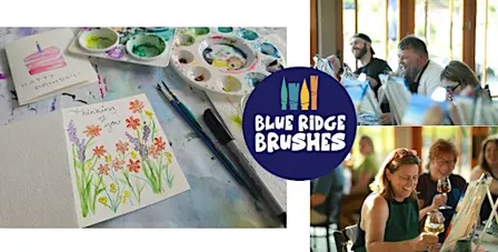 Watercolor Card Making Workshop at the Blue Ridge Brushes Studio