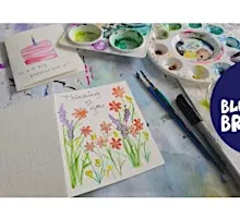 Watercolor Card Making Workshop at the Blue Ridge Brushes Studio