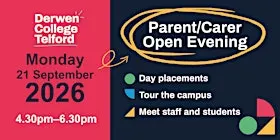 Derwen College Telford - Open Evening - Monday, 21 September 2026