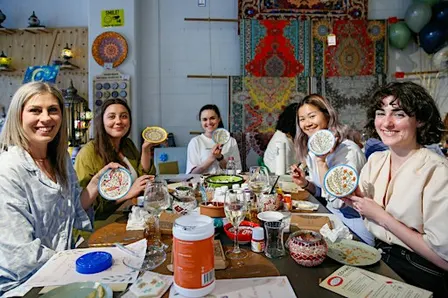 Patterned Paint and Sip Classes Brisbane: Ceramic Plates & Bowls