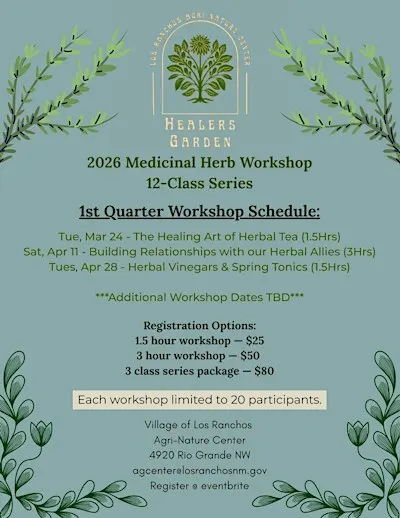Healers Garden 2026 Medicinal Herb Workshop Series