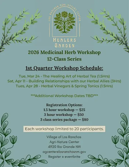Healers Garden 2026 Medicinal Herb Workshop Series