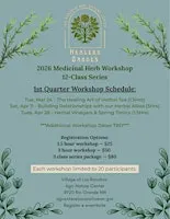 Healers Garden 2026 Medicinal Herb Workshop Series